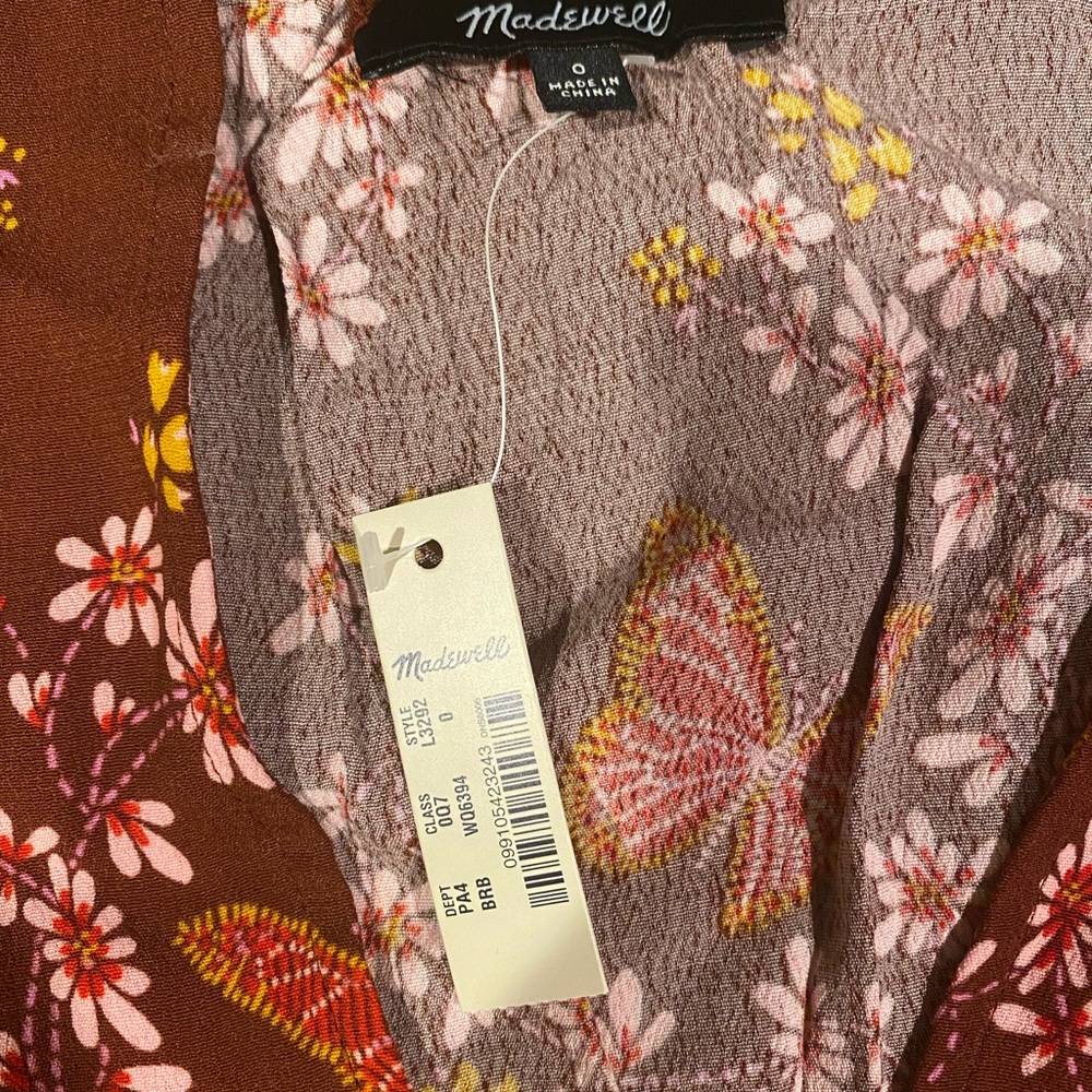 SOLD- Madewell ruffle wrap dress windowbox floral - Picture 3 of 7